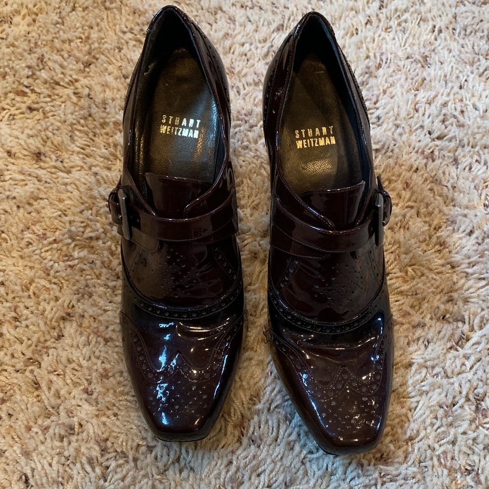 Stuart Weitzman Patent Leather Oxford Heels